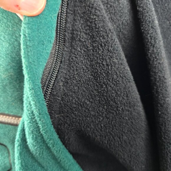 Mountain Dew Mens L/XL Green Black Convertible Vest Fleece Jacket Zip Off Sleeve - Picture 7 of 11